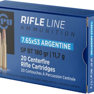 PPU 7.65X53 ARGENTINE MAUSER - 180GR JSP 20RD 10BX/CS