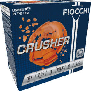 FIOCCHI CRUSHER 12GA 2.75" - 1OZ #8 1300FPS 250RD CASE LOT