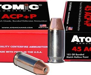 ATOMIC 45 ACP +P 185GR BONDED - JHP 20RD 10BX/CS