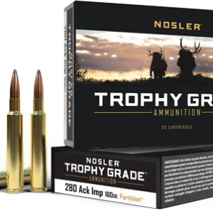 NOSLER TROPHY 280 ACK IMP - 160GR PARTITION 20RD 10BX/CS