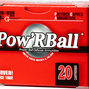 GLASER 9MM LUGER +P 100GR - POW'RBALL 20RD 25BX/CS