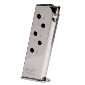 WALTHER ARMS MAGAZINE PPK 380ACP 6RD NICKEL