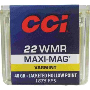 CCI Maxi-Mag Rimfire Ammunition .22 WMR 40 gr JHP 1875 fps 50/ct