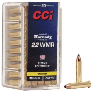 CCI V-MAX Rimfire Ammunition .22 WMR 30 gr Poly Tip V-Max 2200 fps 50/ct