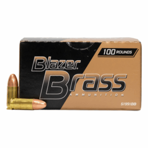 CCI Blazer Brass Handgun Ammunition 9mm Luger 115 gr FMJ 1145 fps 100/ct