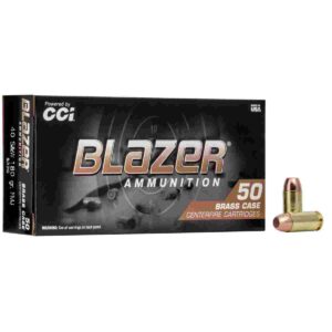 CCI Blazer Brass Handgun Ammunition .40 S&W 180 gr FMJ 985 fps 50/ct