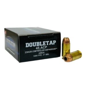 Double Tap Controlled Expansion Handgun Ammunition 45 Auto 230gr JHP 1000 fps 20/ct