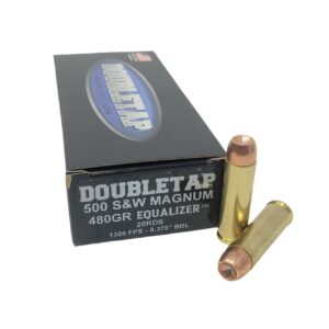 Double Tap 500 Equalizer Handgun Ammunition .500 S&W 455gr HP 1801 fps 20/ct