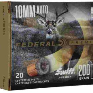 Federal Swift A-Frame Handgun Ammunition 10mm Auto 200gr JHP 1175 fps 20/ct