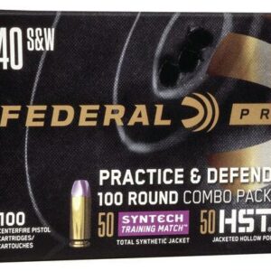 Federal Practice & Defend HST/Syntech Combo .40 S&W 180 gr 1010 fps 100/ct