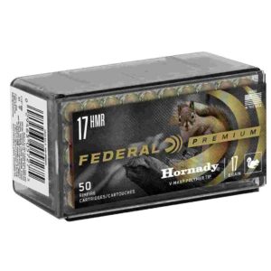 Federal Premium V-Shok Rimfire Ammunition .17 HMR 17 gr V-MAX 50/box