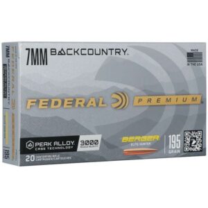 Federal Berger Elite Hunter Rifle Ammunition 7mm Backcountry 195gr HPBT 3000 fps 20/ct