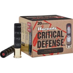 Hornady 410 Critical Defense Shotgun Ammunition - .410 ga -  2 1/2" -  1 slug 2 balls Slug - #000 - 750 fps - 20/box