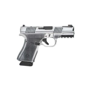 Black Rain Frontline+ Handgun 9mm Luger 15rd Magazine 3.75" Barrel Bright White Battleworn Finish Optic Ready