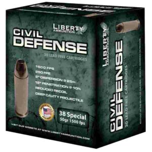 Liberty Civil Defense Handgun Ammunition .38 Spl 50 gr SCHP 1500 fps 20/ct