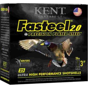 Kent Fasteel + Precision Plated Steel Waterfowl Shotshells 20ga 3" 1oz 1350 fps #2 & #4 25/ct