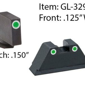 Amerigo Custom Combination Tall Suppressor Height Set - All Glock Models Except 42 43 / Front Tritium - Green / Front Outline -White / Rear Tritium -