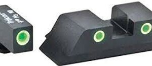 Green Tritium FRONT/REAR 3 dot sight set white outlines for Glock Gen 5