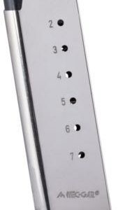 Mec-Gar 1911 Officer Handgun Magazine with Removable Buttplate & Follower .45 ACP HT Nickel 7 rds High Cap