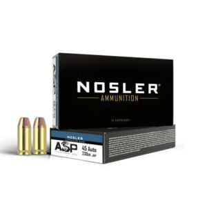 Nosler ASP Suppressor Ready Handgun Ammunition .45 ACP 230gr JHP 850 fps 50/ct