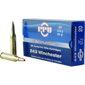 PPU Rifle Ammunition .243 Win 90 gr SP 3100 fps  20/ct