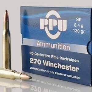 PPU Rifle Ammunition .270 Win 130 gr SP 3060 fps 20/ct