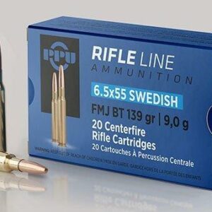 PPU Rifle Ammunition 6.5mm x 55 Swedish 139gr FMJ-BT 2540 fps 20/ct