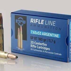 PPU Rifle Ammunition 7.65mm x 53 Argentine 180 gr SP 2542 fps 20/ct