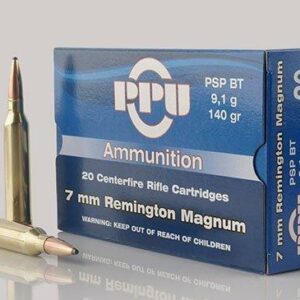 PPU Rifle Ammunition 7mm Rem Mag 140 gr PSP 2600 fps - 20/ct