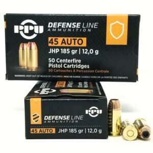 PPU Defense Handgun Ammunition  .45 Acp 185 gr JHP 935 fps 50/ct
