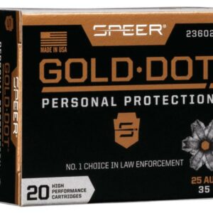 Speer Gold Dot Handgun Ammunition 25 ACP 35 gr HP 900 fps 20/ct