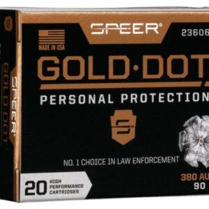 Speer Gold Dot Handgun Ammunition .380 ACP 90 gr HP 1040 fps 20/ct