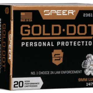Speer Gold Dot Handgun Ammunition 9mm Luger 147 gr HP 985 fps 20/ct