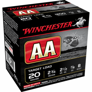 Winchester AA Target 20 ga 2-3/4" 2-1/2 dr 7/8 oz #8  - 25/ct