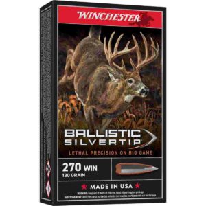 Winchester Ballistic Silvertip Rifle Ammunition .270 Win 130 gr. PT 3050 fps 20/ct
