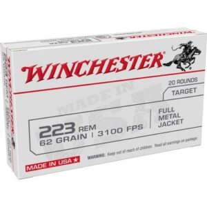 Winchester USA LC Rifle Ammunition .223 Rem 62 gr. FMJ 3100 fps 20/ct