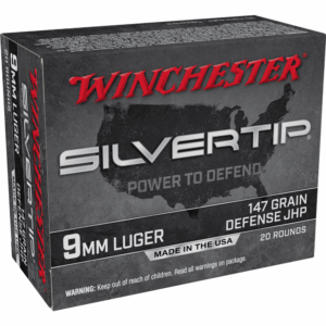 Winchester Silvertip Handgun Ammunition 9mm Luger 147gr. JHP 1010 fps 20/ct