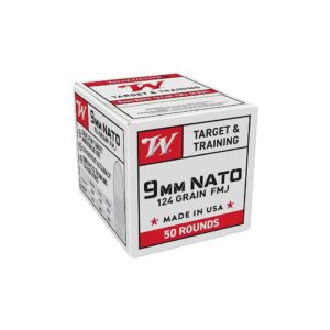 Winchester USA Target & Training NATO Handgun Ammunition 9mm Luger 124 gr. FMJ 1140 fps 50/ct