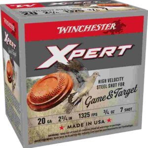 Winchester Xpert Steel Shotshells 20 ga 2-3/4" 3/4 oz 1325 fps #7 25/ct