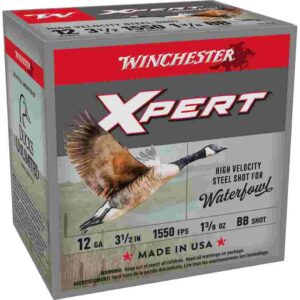 Winchester Xpert High Velocity Steel Shotshells 12 ga 3-1/2" 1-3/8 oz 1550 fps #BB 25/ct