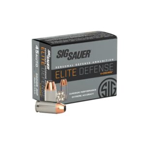 Sig Sauer Elite Performance Pistol Ammunition .45 ACP 200 gr Elite V-Crown JHP Box 20