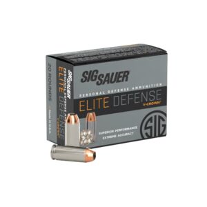 Sig Elite V-Crown Handgun Ammunition 10mm Auto 180 gr JHP 1250 fps 20/ct