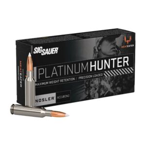 Sig Sauer Platinum Hunter Accubond Rifle Ammunition 6.5 Creedmoor 180gr PT 2266 fps 20/ct