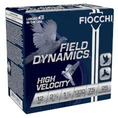 Fiocchi High Velocity Shotshells 12ga 2-3/4 1-1/4oz 1330 fps #7.5 25/ct