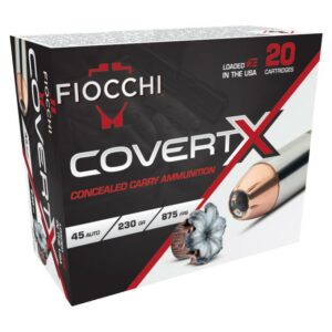 Fiocchi CovertX Handgun Ammunition .45 Auto 230gr JHP 875 fps 20/ct