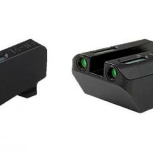 Truglo TFX Tritium/Fiber-Optic Day/Night Sight Set (Suppressor Height) fits Glock 20 21 25 28 29 30 31 32 37 40 and 41 - White Outline Front