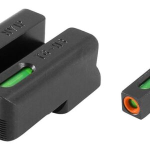 Truglo TFX Pro Tritium/Fiber-Optic Day/Night Sights Fit Novak LoMount cut .260 front / .450 rear - Orange Outline Front/Rear Green