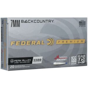 Federal Terminal Ascent Rifle Ammunition 7mm Backcountry 155gr PT 3300 fps 20/ct