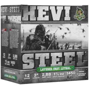 HEVI-Shot HEVI-Steel Shotshells 12ga 3" 1-3/8oz 1450 fps #BB 25/ct