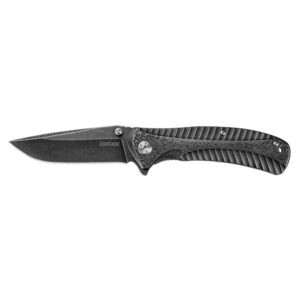 Kershaw Starter Folding Knife 3-2/5" Drop Point Blade Blackwash